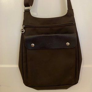 Longchamp brown crossbody messenger tote bag